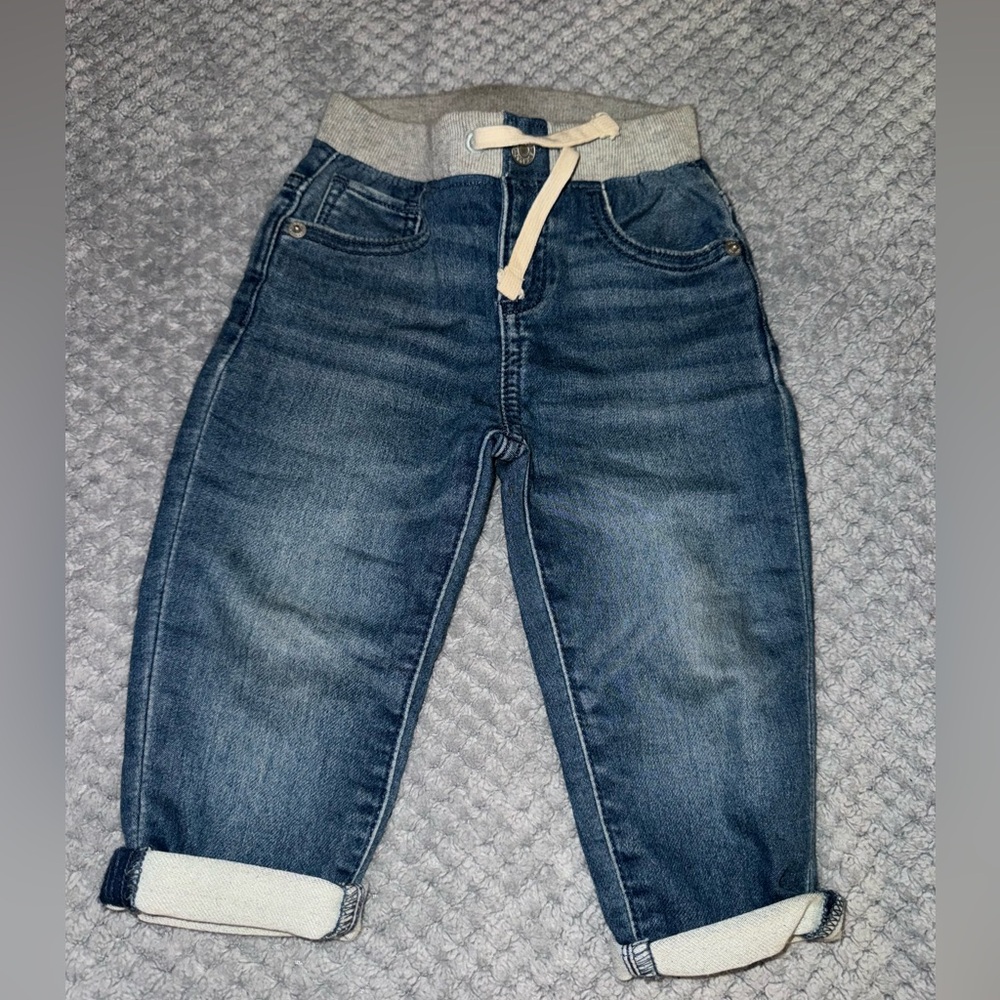 Gap Baby Boys Pull-On Denim Jeans 12-18M Cuffed Drawstring